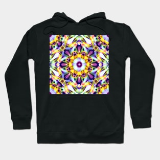 Psychedelic Flowers Mirror Pattern Hoodie